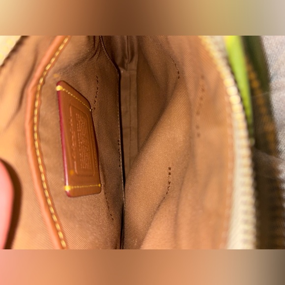 Coach CC556 Floral Print Kitt Crossbody Handbag Multicolor Pebbled Leather - Picture 9 of 9